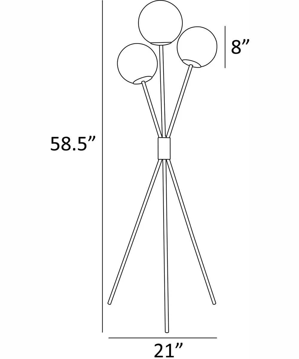 Lancy 3-Light 3-Light Floor Lamp Gold/Frost Glass Shade - Image 4