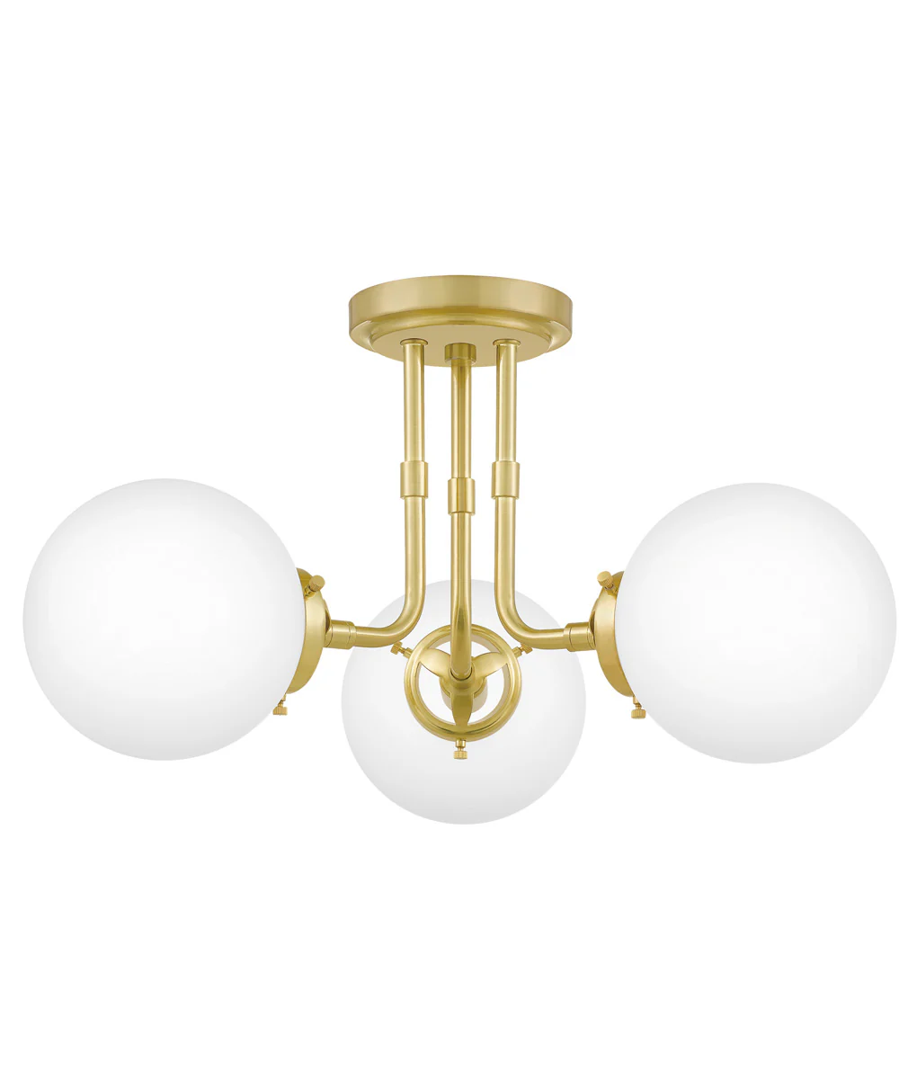 Landry 3-light Semi Flush Mount Satin Brass - Image 2