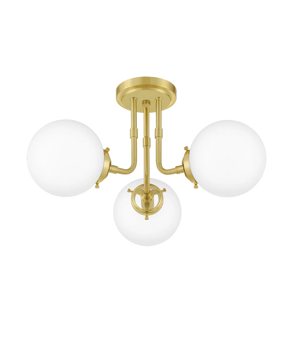 Landry 3-light Semi Flush Mount Satin Brass - Image 5