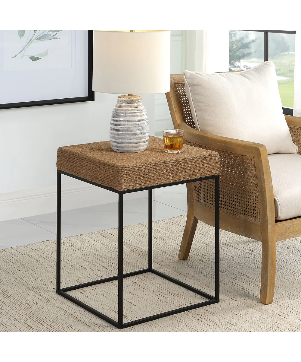 Laramie Rustic Rope Accent Table - Image 2