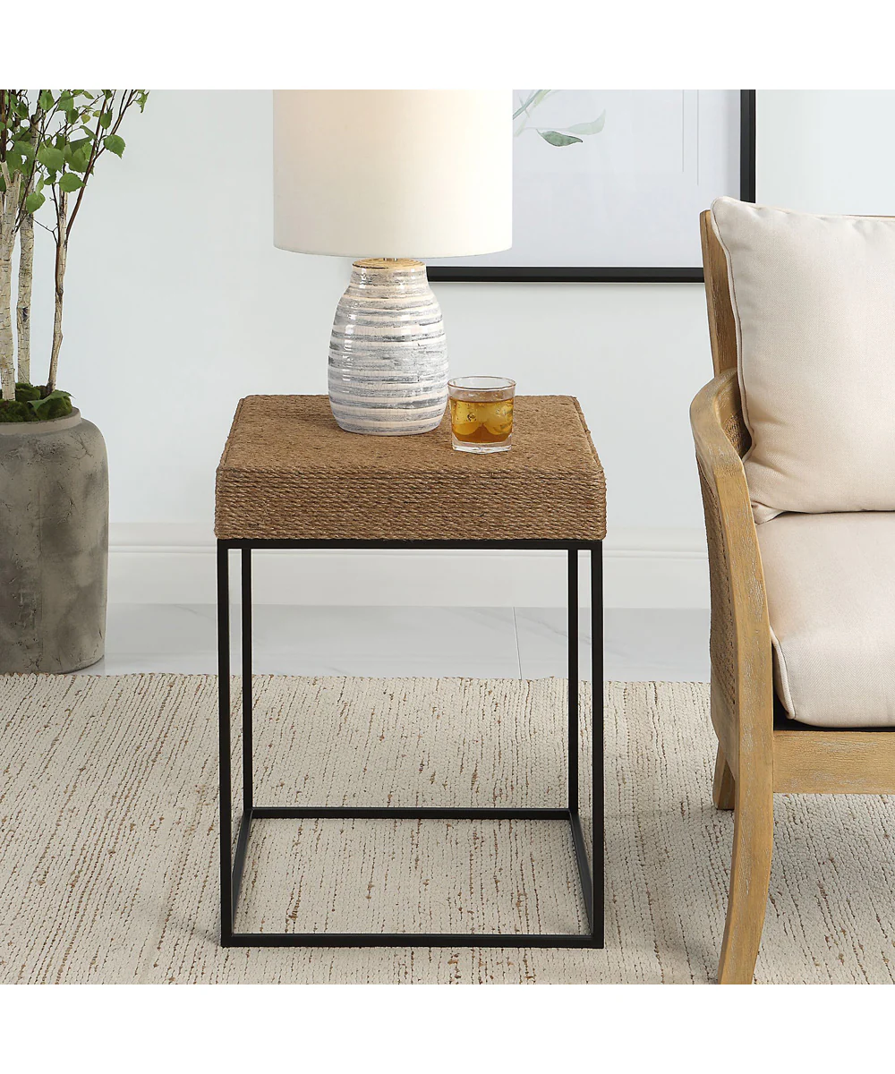 Laramie Rustic Rope Accent Table - Image 3