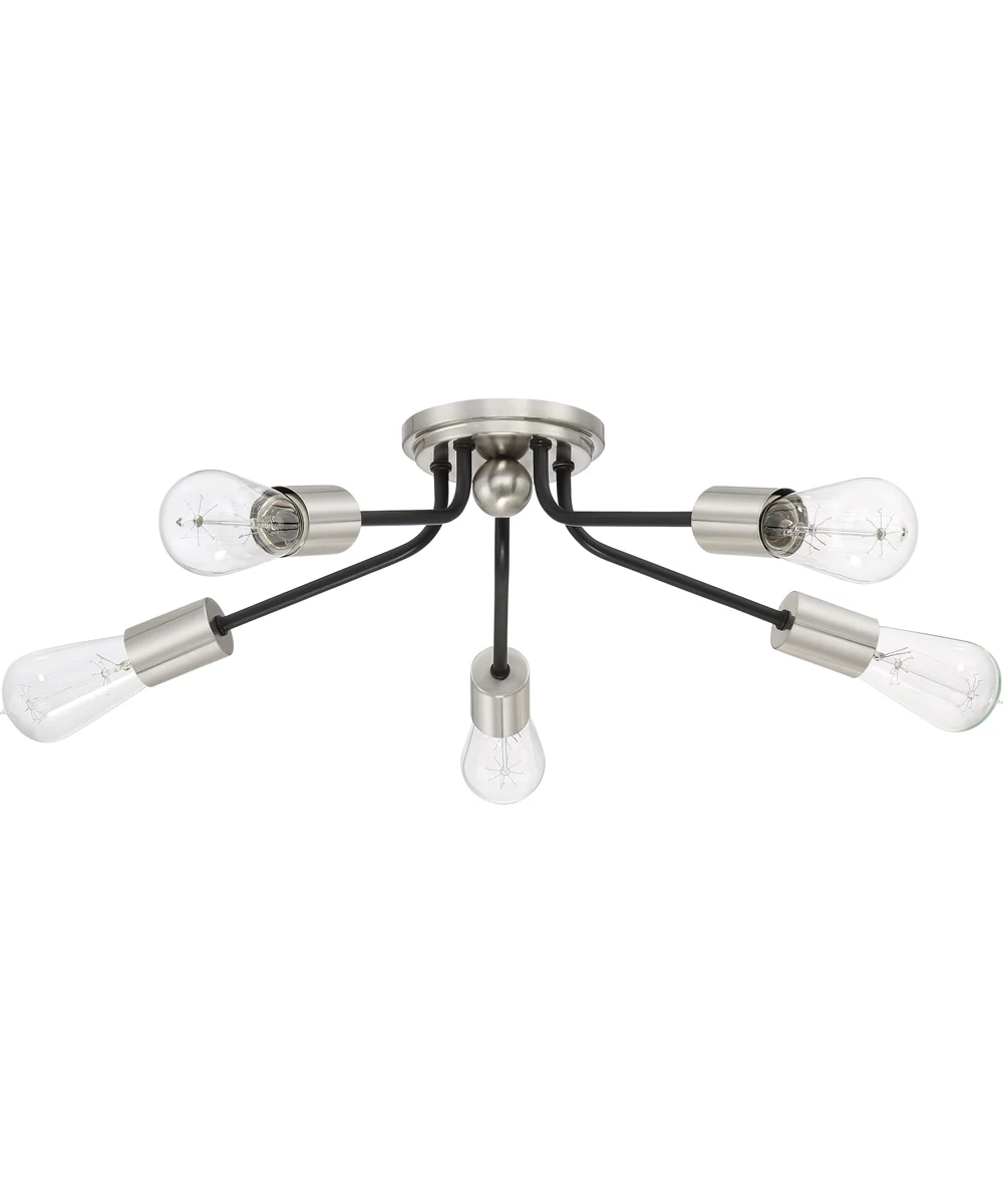 Latitude 5-light Flush Mount Earth Black - Image 3