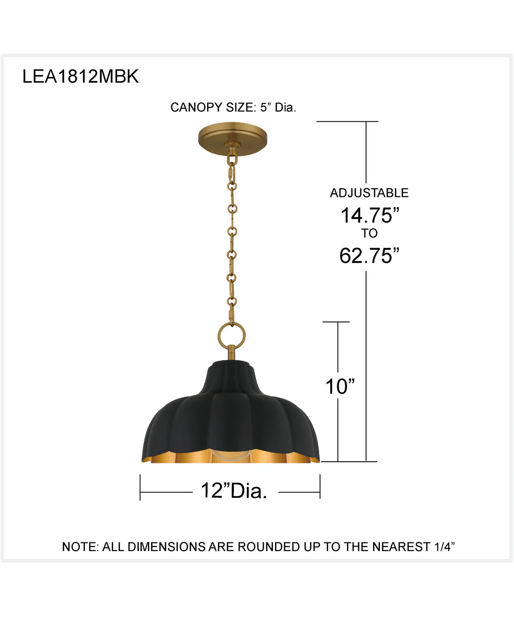 Leanne 1-light Pendant Matte Black - Image 4