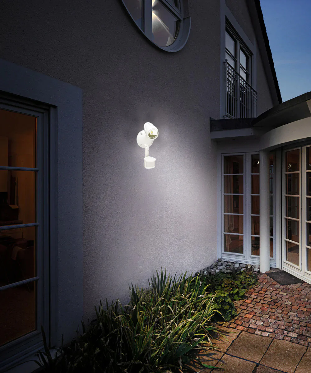 LED Outdoor Security Light 180 Degree Motion Sensor Activated, White Finish 11"H - Image 3
