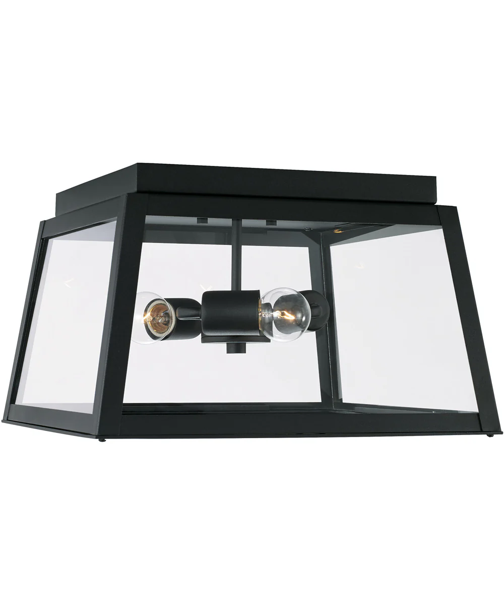 Leighton 3-Light Outdoor Flush Rain or Shine - Black