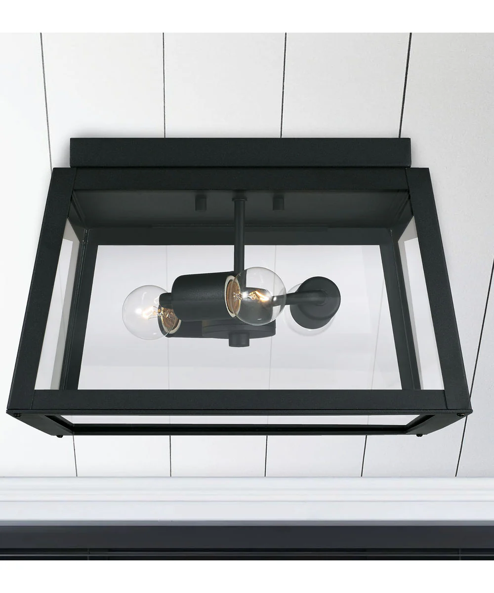 Leighton 3-Light Outdoor Flush Rain or Shine - Black - Image 2