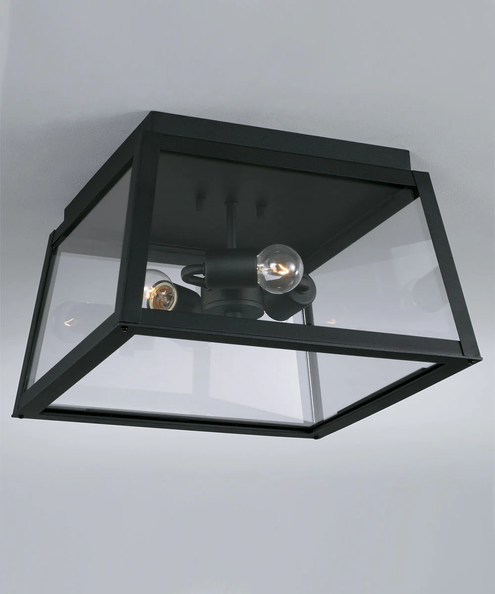 Leighton 3-Light Outdoor Flush Rain or Shine - Black - Image 3