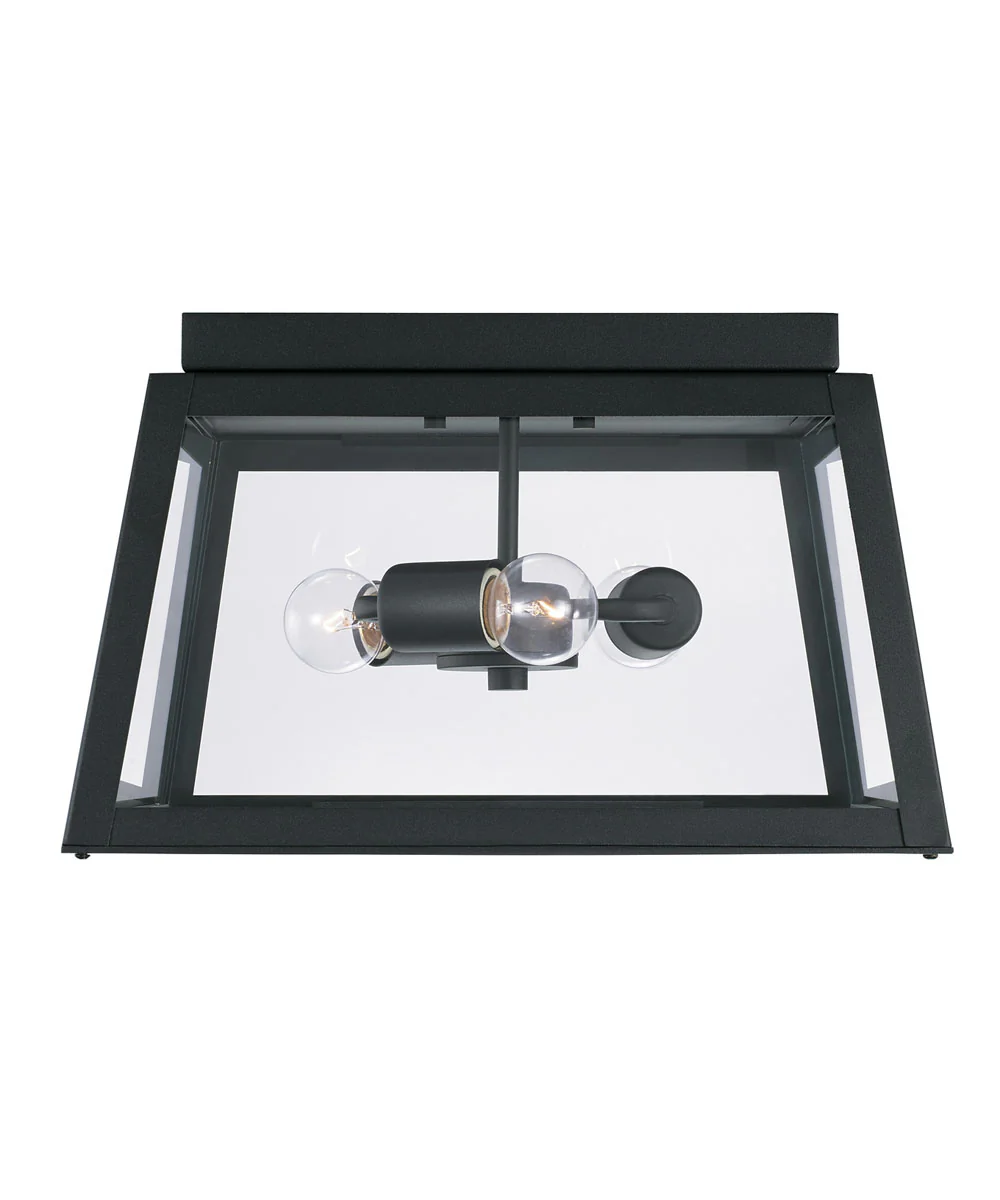 Leighton 3-Light Outdoor Flush Rain or Shine - Black - Image 4