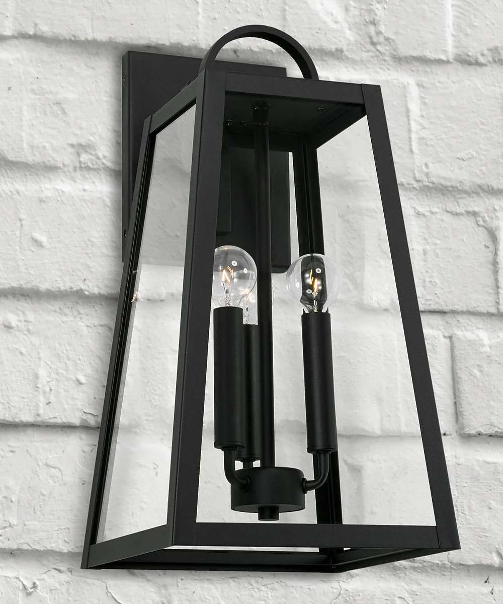 Leighton 3-Light Outdoor Wall-Lantern Rain or Shine - Black - Image 2