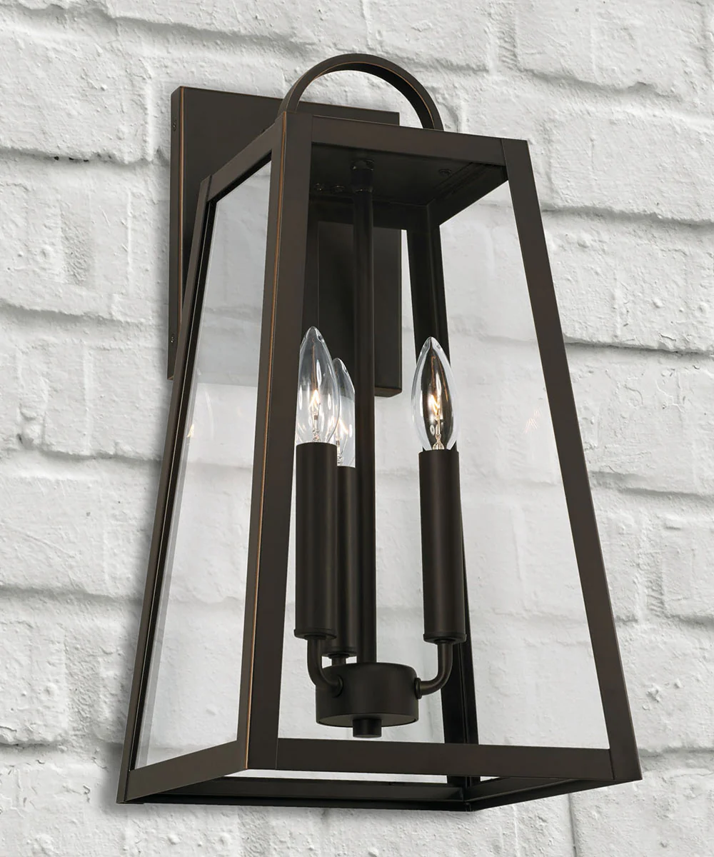 Leighton 3-Light Outdoor Wall-Lantern Rain or Shine - Oiled Bronze - Image 2