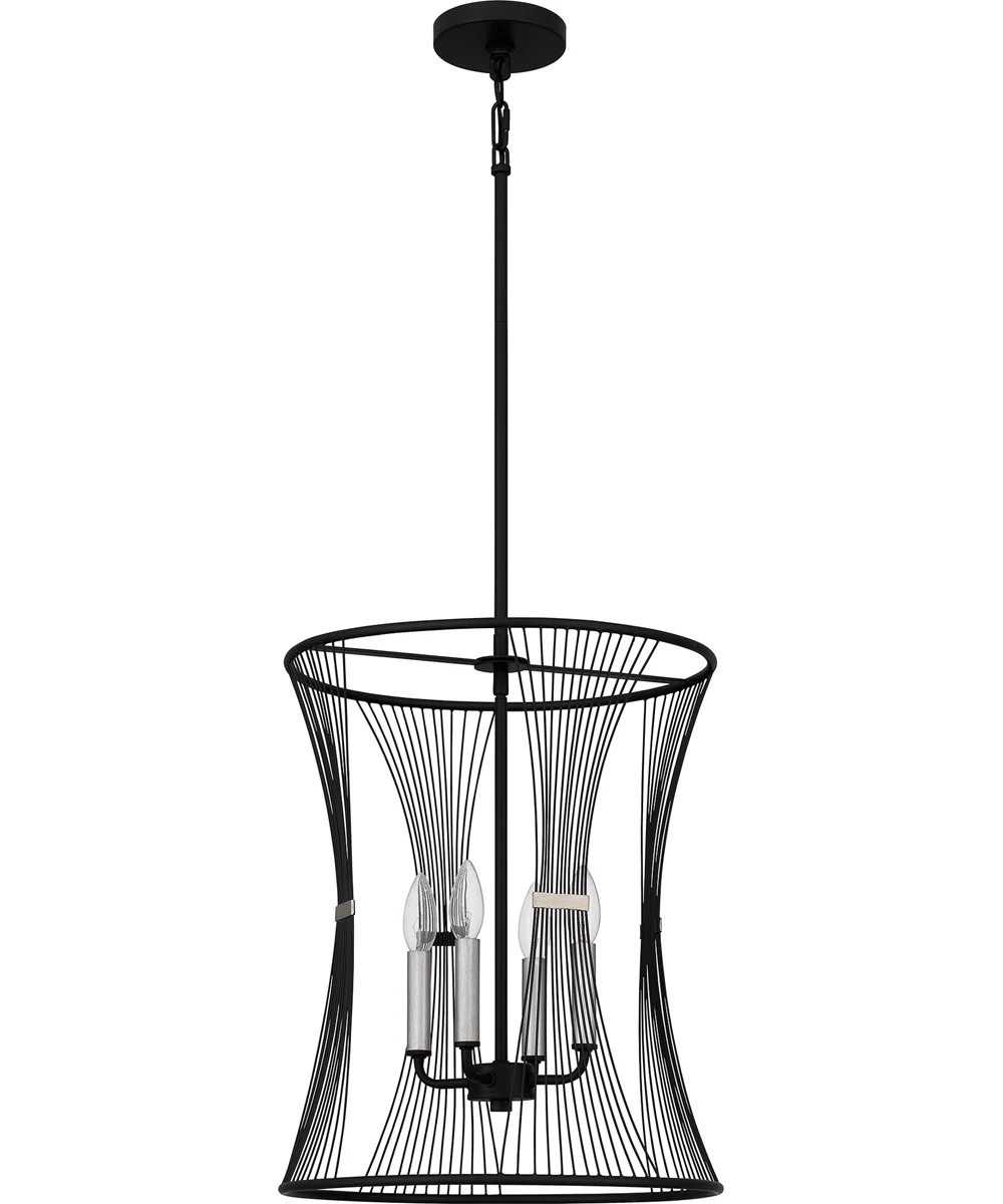 Leiland Large 4-light Pendant Matte Black - Image 2