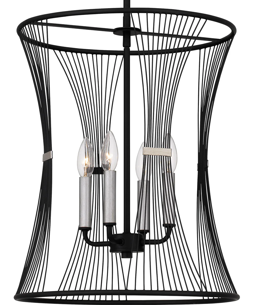 Leiland Large 4-light Pendant Matte Black - Image 5