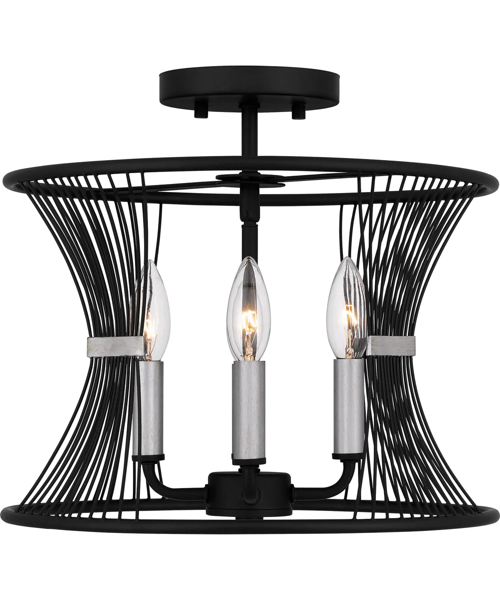 Leiland Medium 4-light Semi Flush Mount Matte Black - Image 3