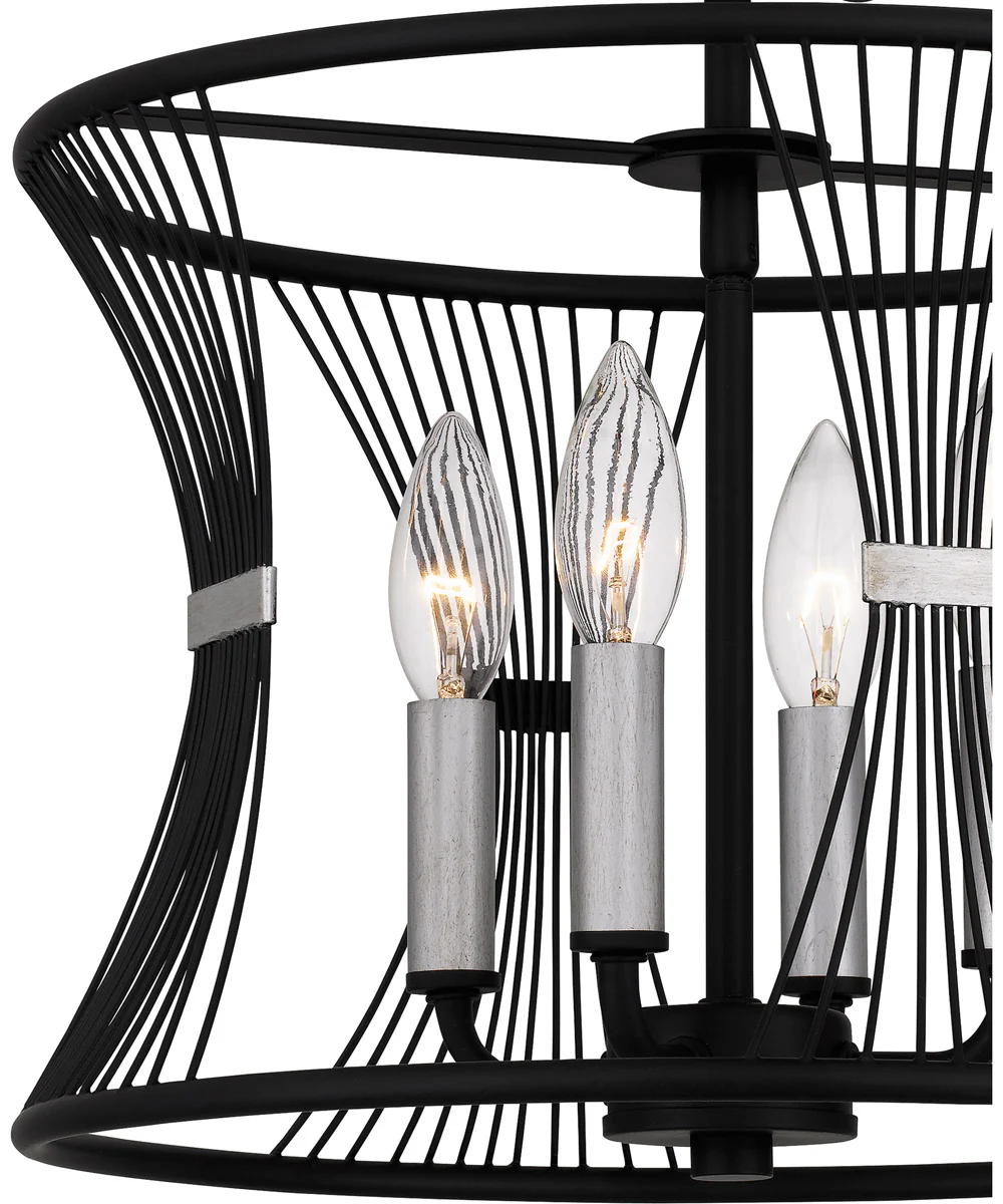 Leiland Medium 4-light Semi Flush Mount Matte Black - Image 5