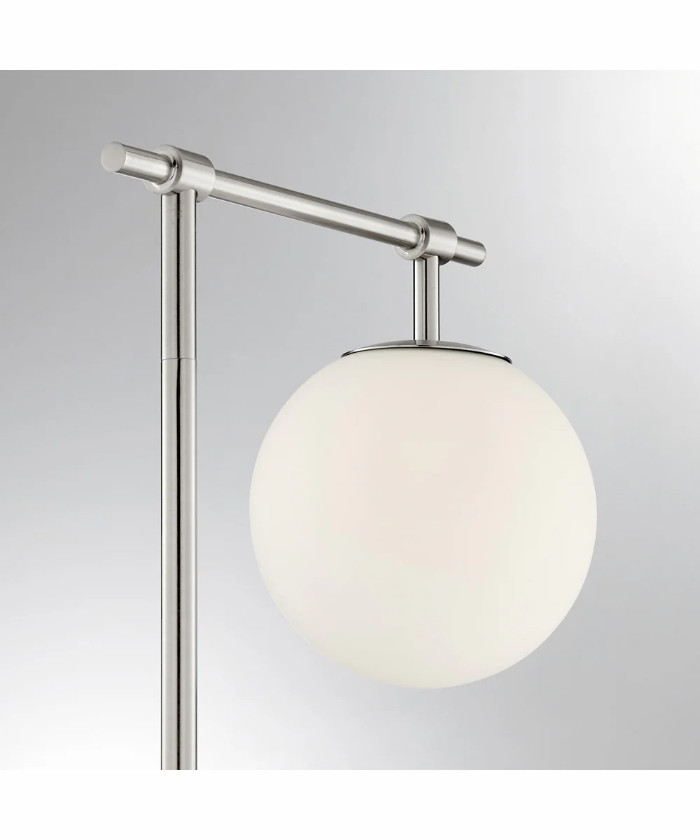 Lencho 1-Light Floor Lamp Brushed Nickel/Frost Glass Shade - Image 2