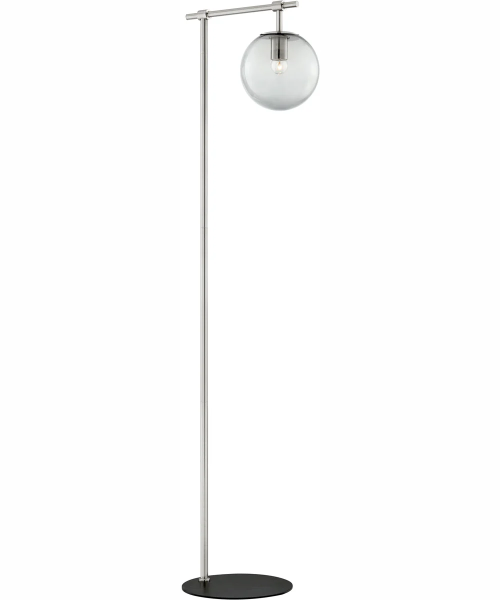 Lencho 1-Light Floor Lamp Brushed Nickel/Smoke Glass Shade