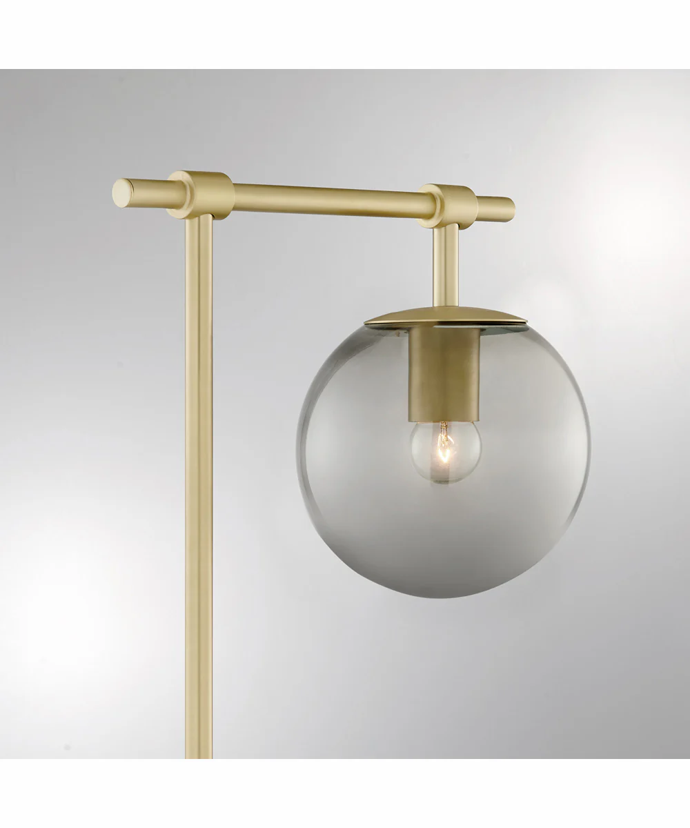 Lencho 1-Light Table Lamp Gold/Smoke Glass Shade - Image 2