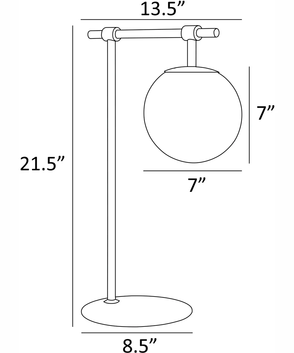 Lencho 1-Light Table Lamp Gold/Smoke Glass Shade - Image 4