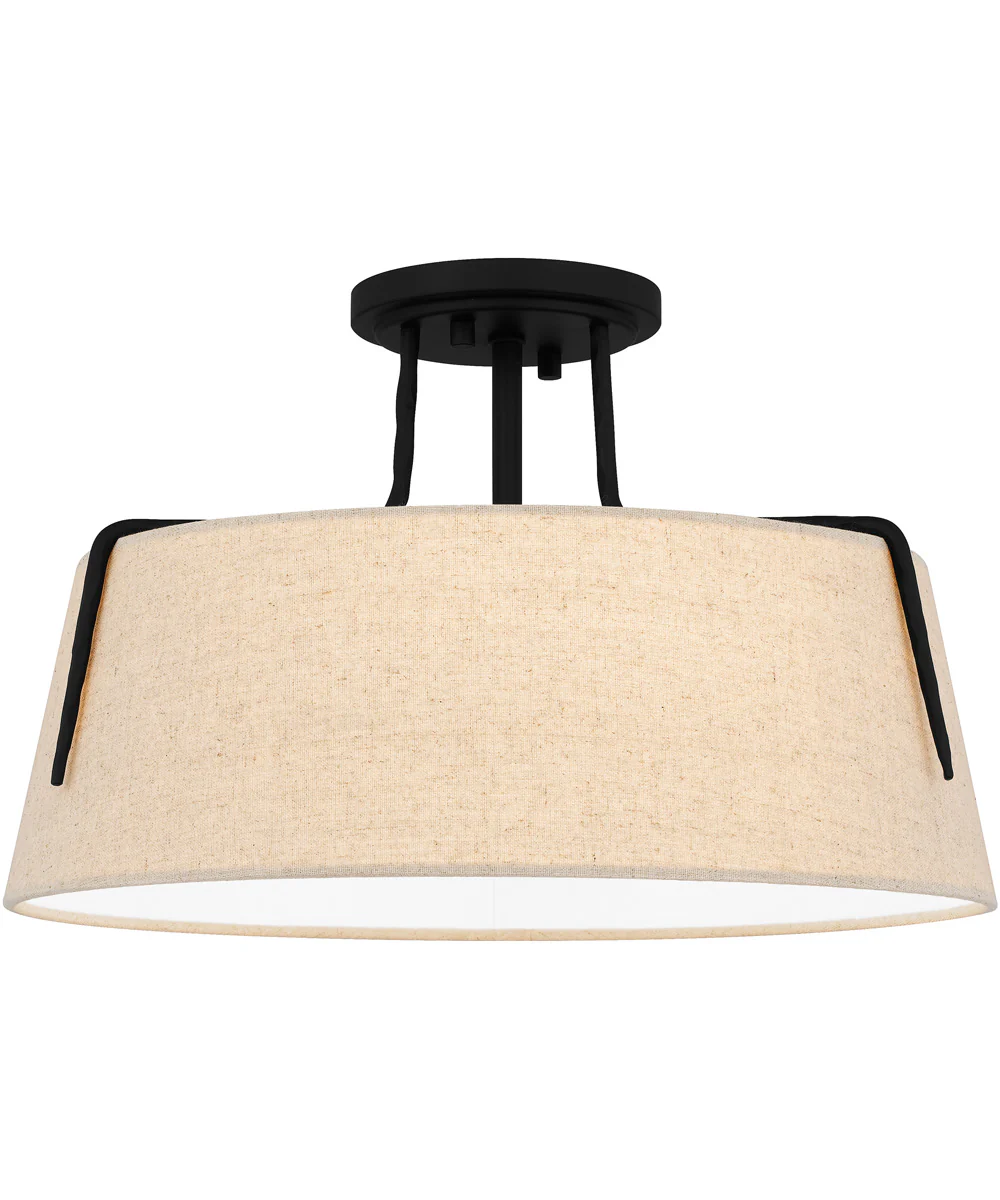 Leona 3-light Semi Flush Mount Matte Black - Image 2