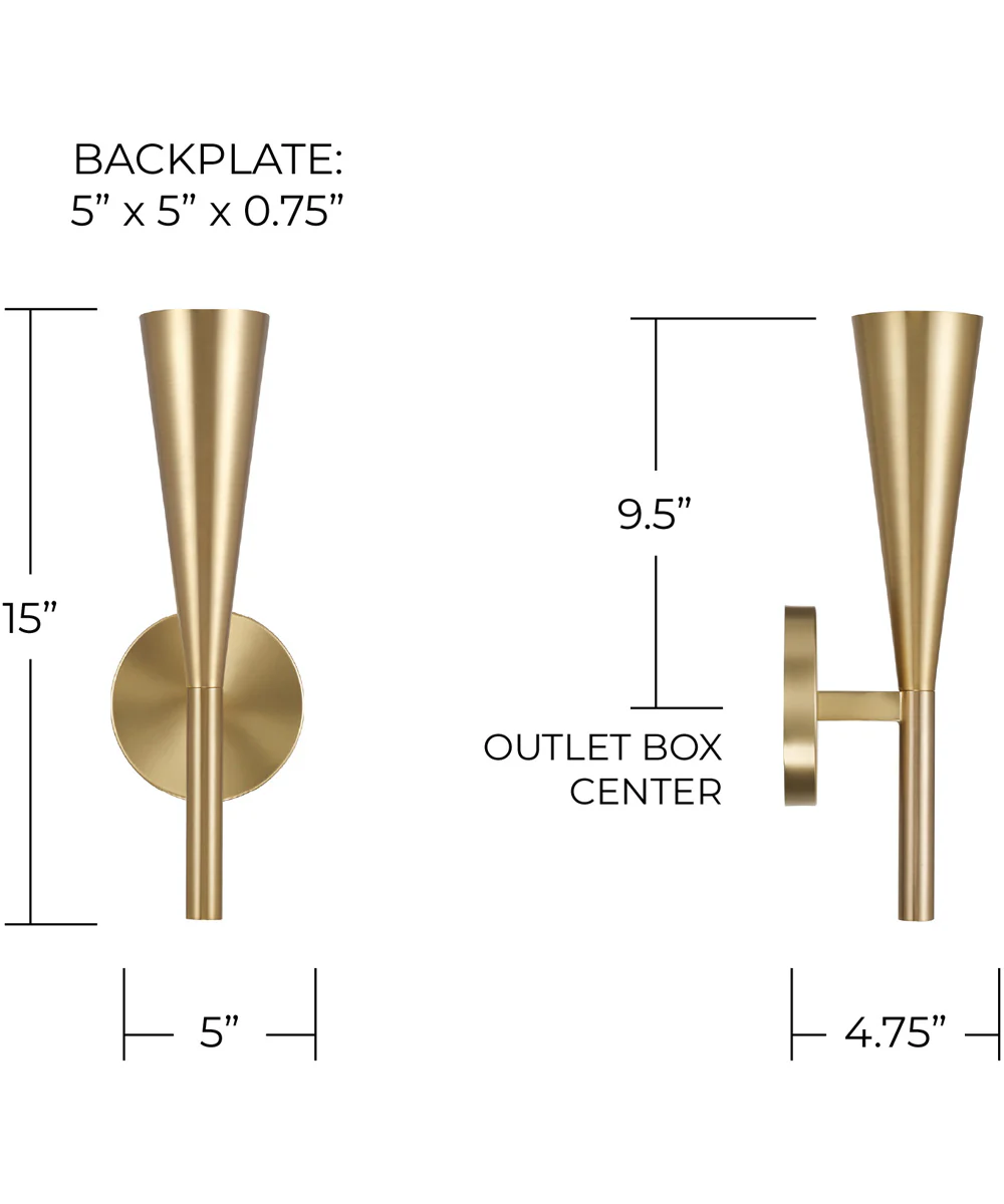 Levi 1-Light Sconce Matte Brass - Image 5