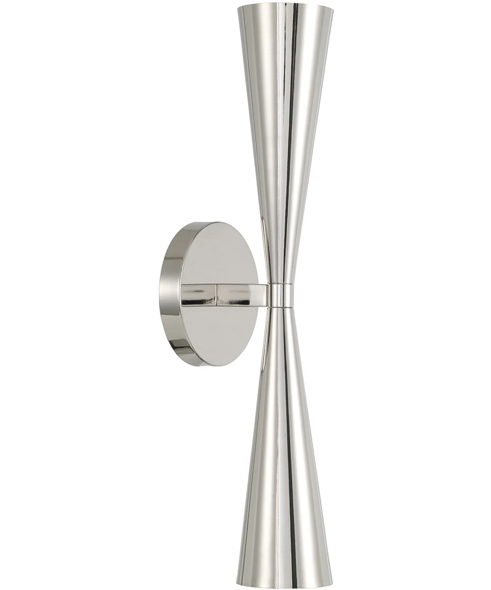 Levi 2-Light Sconce Polished Nickel
