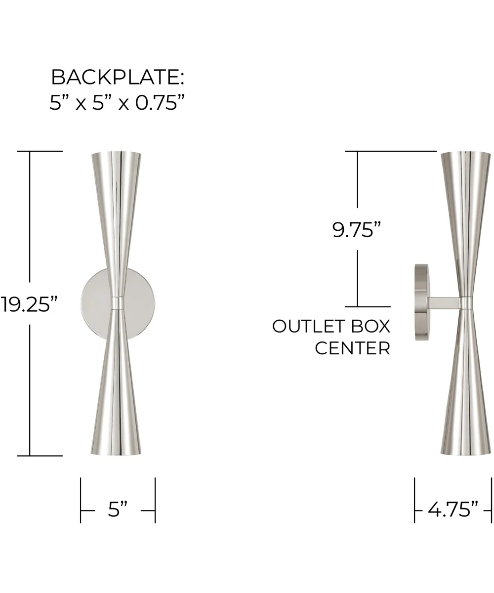 Levi 2-Light Sconce Polished Nickel - Image 8