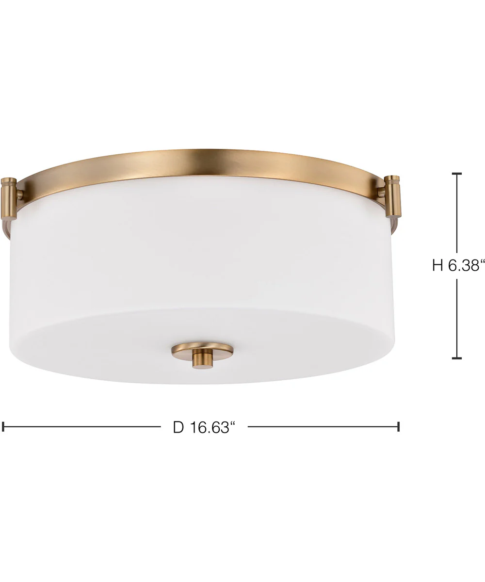 Liam 3-Light Close-to-Ceiling Burnished Brass - Image 12