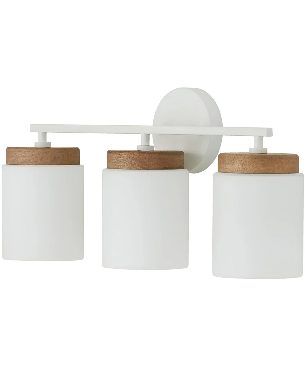 Liam 3-Light Vanity Light Wood and White