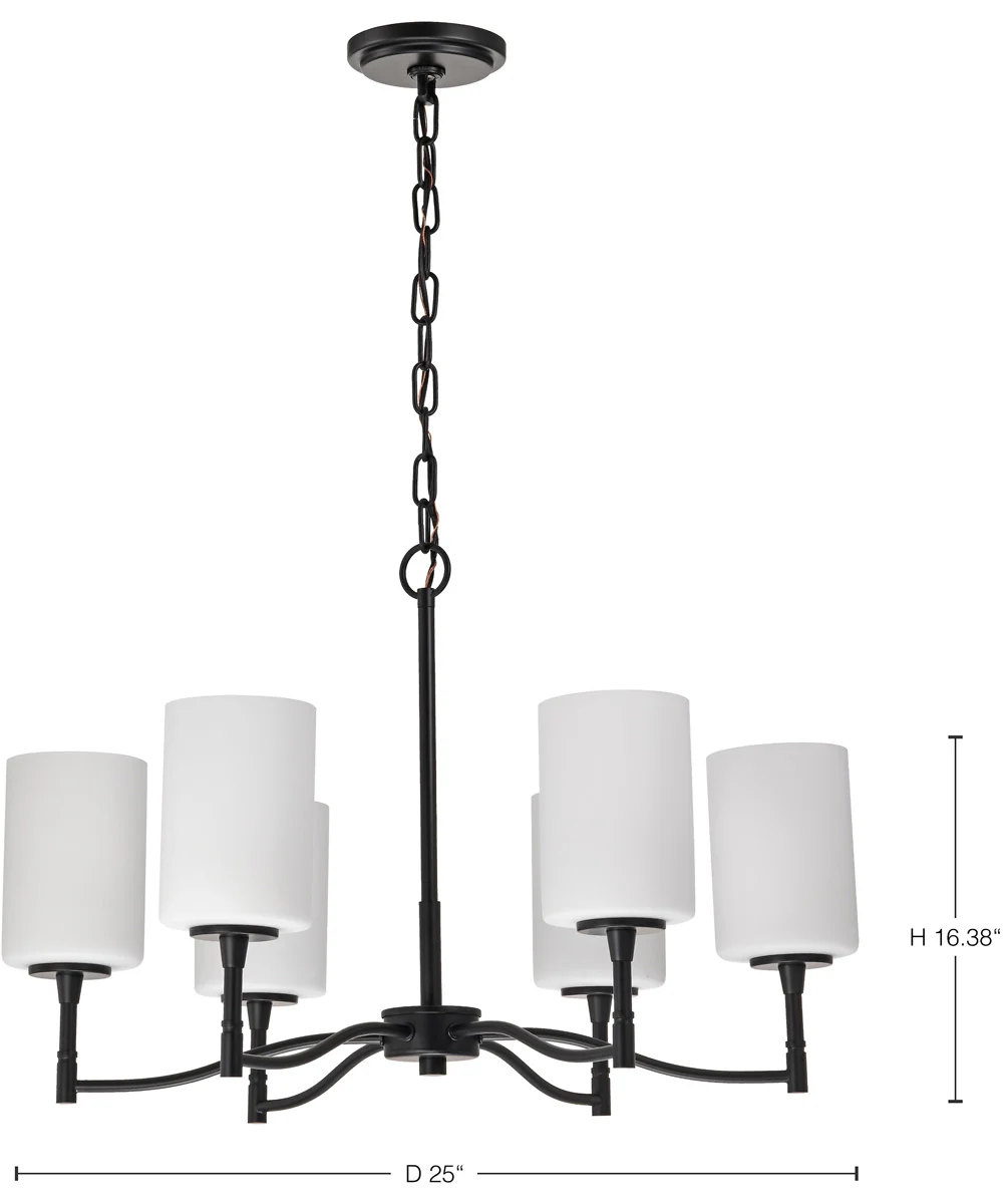 Liam 6-Light Chandelier Matte Black - Image 12