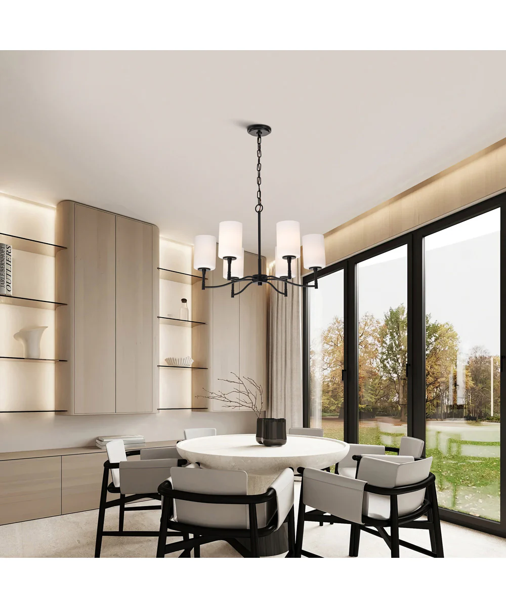 Liam 6-Light Chandelier Matte Black - Image 2