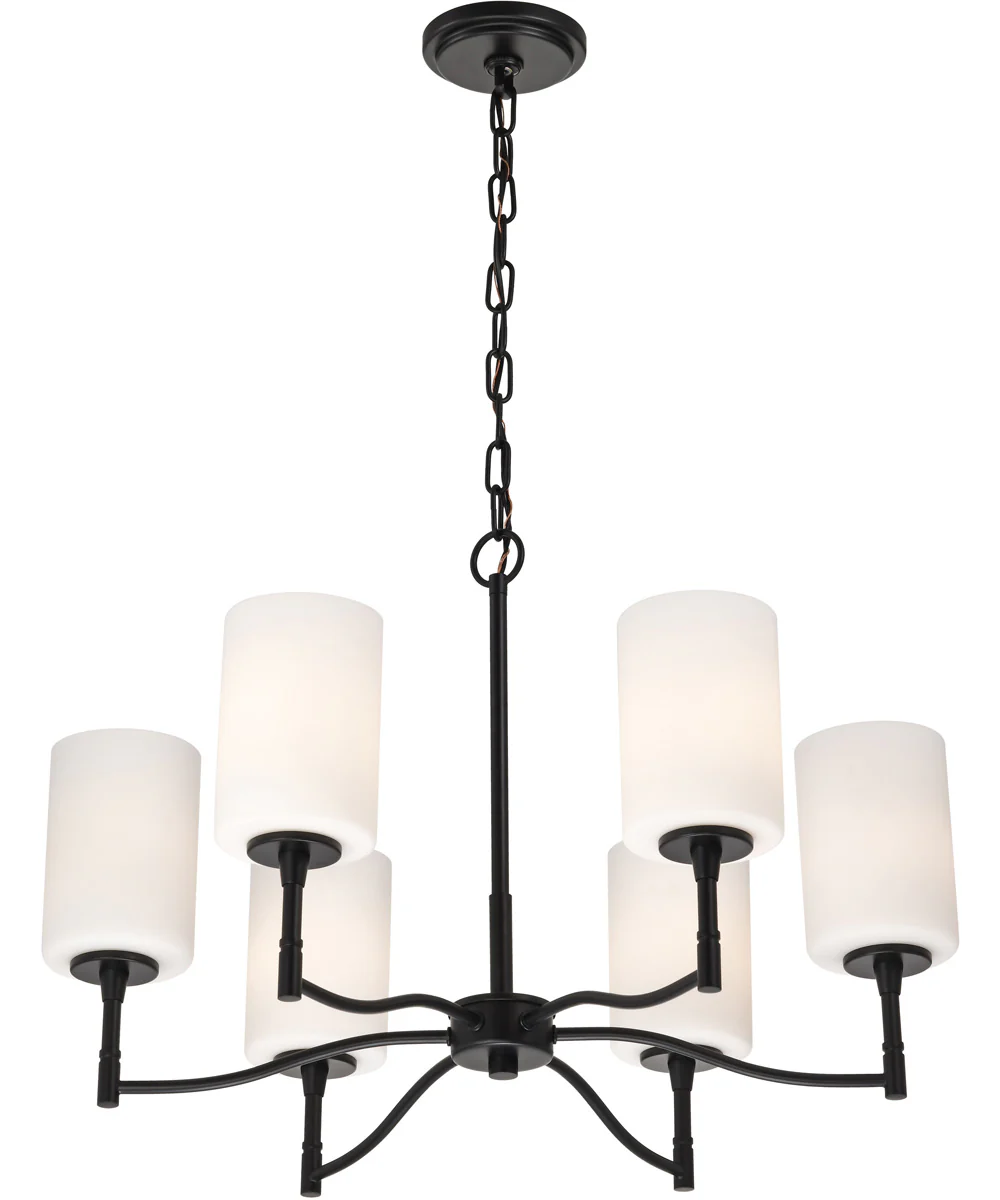 Liam 6-Light Chandelier Matte Black - Image 6