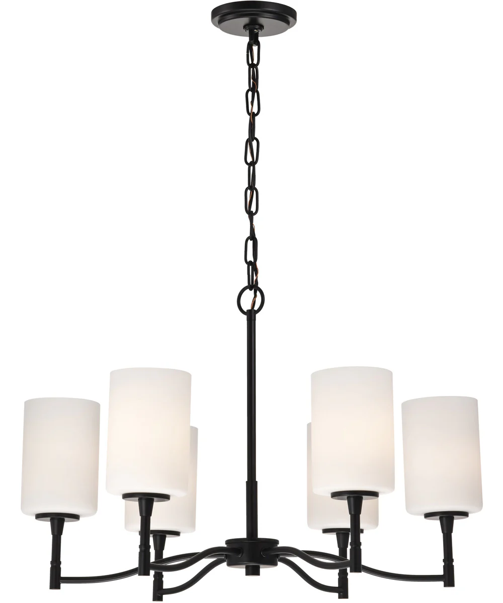 Liam 6-Light Chandelier Matte Black - Image 8