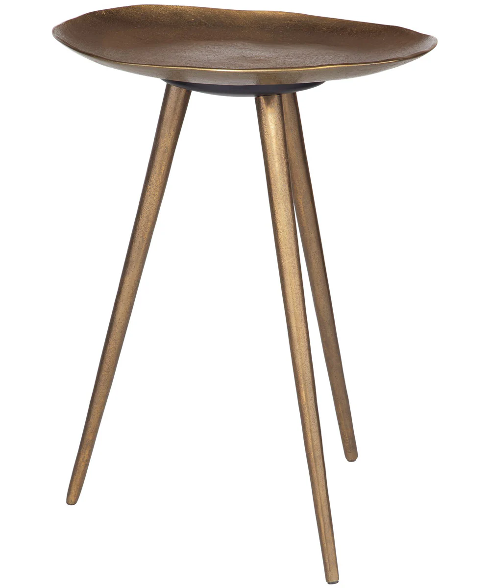 Lily Pad Antique Brass Accent Table - Image 3