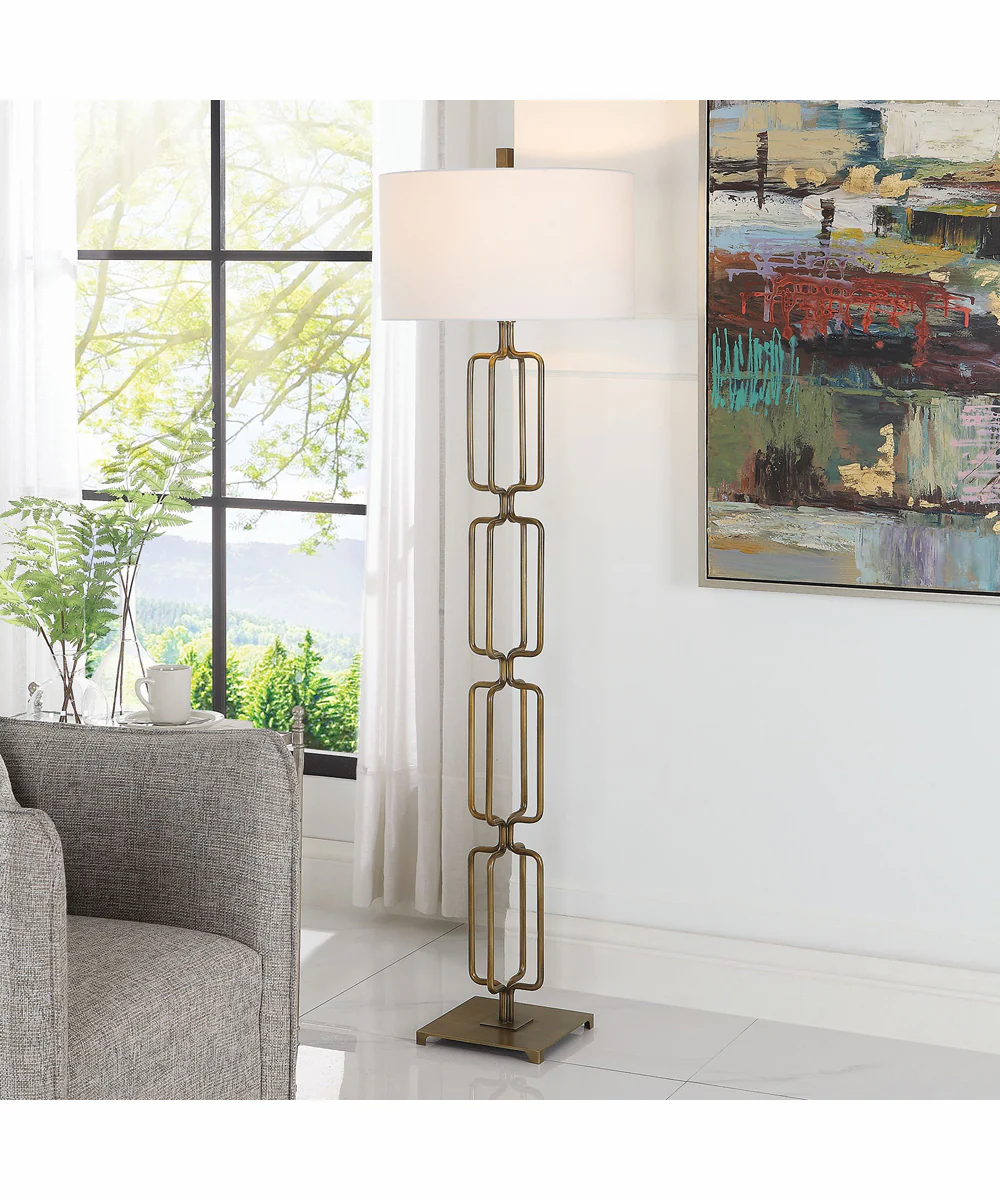 Link Brushed Gold Floor Lamp - Image 2