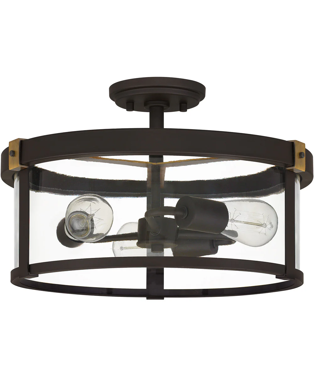 Lisbon 3-light Semi Flush Mount Old Bronze - Image 3