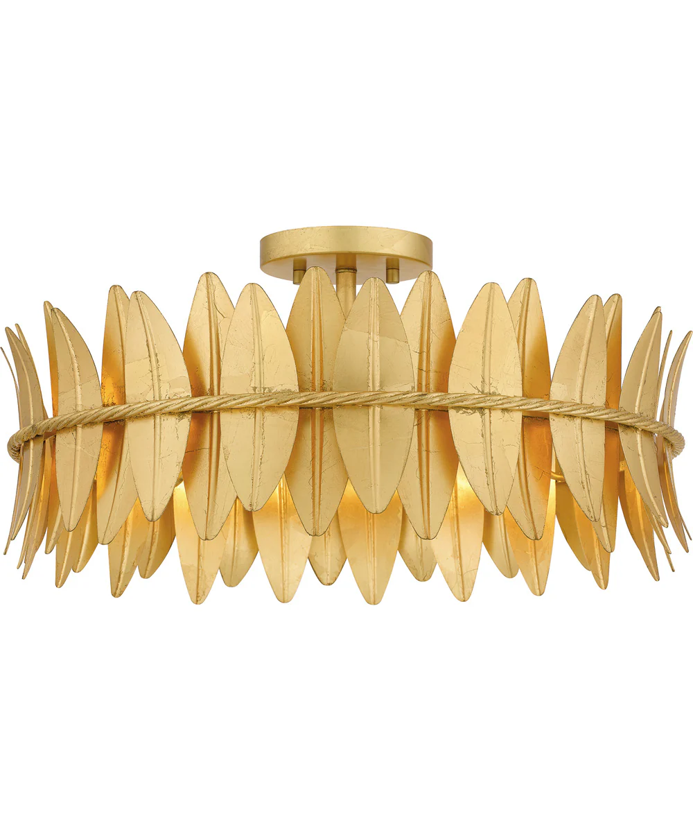 Liza Extra Large 4-light Semi Flush Mount Gold Leaf