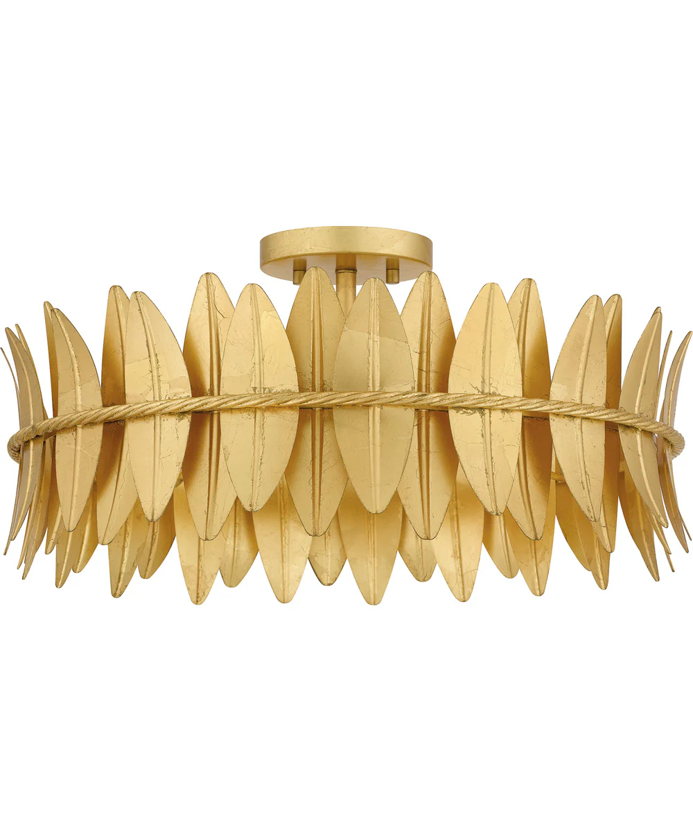 Liza Extra Large 4-light Semi Flush Mount Gold Leaf - Image 2