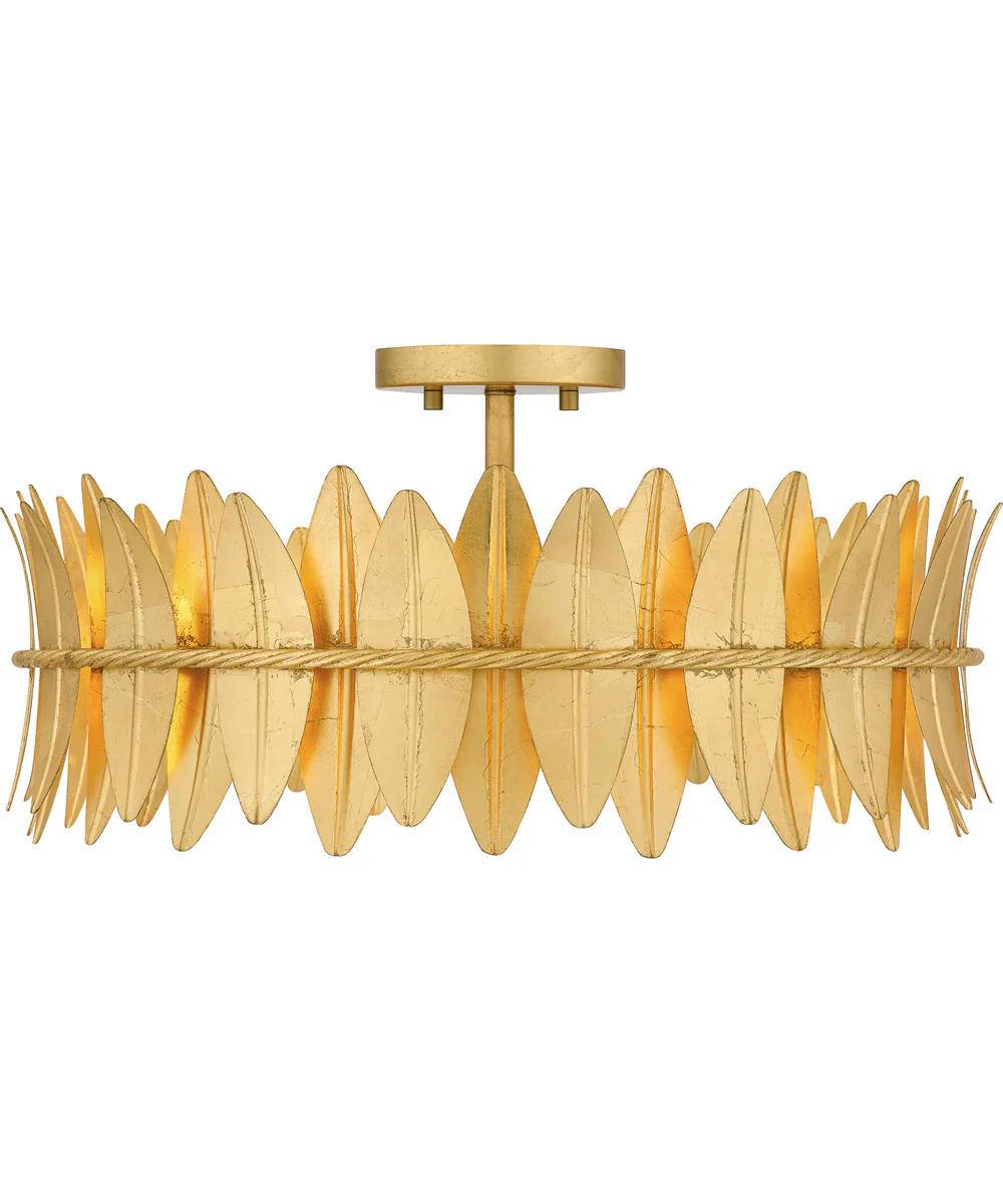 Liza Extra Large 4-light Semi Flush Mount Gold Leaf - Image 3