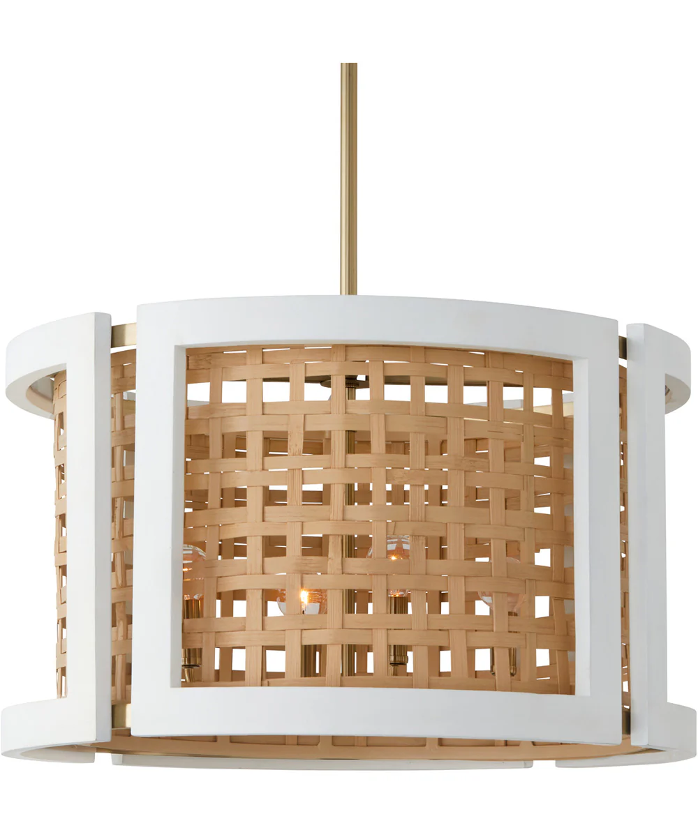 Lola 4-Light Pendant Flat White and Matte Brass - Image 2