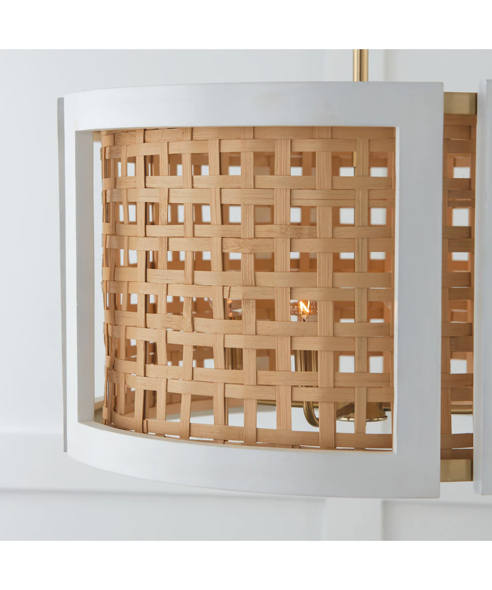 Lola 4-Light Pendant Flat White and Matte Brass - Image 3