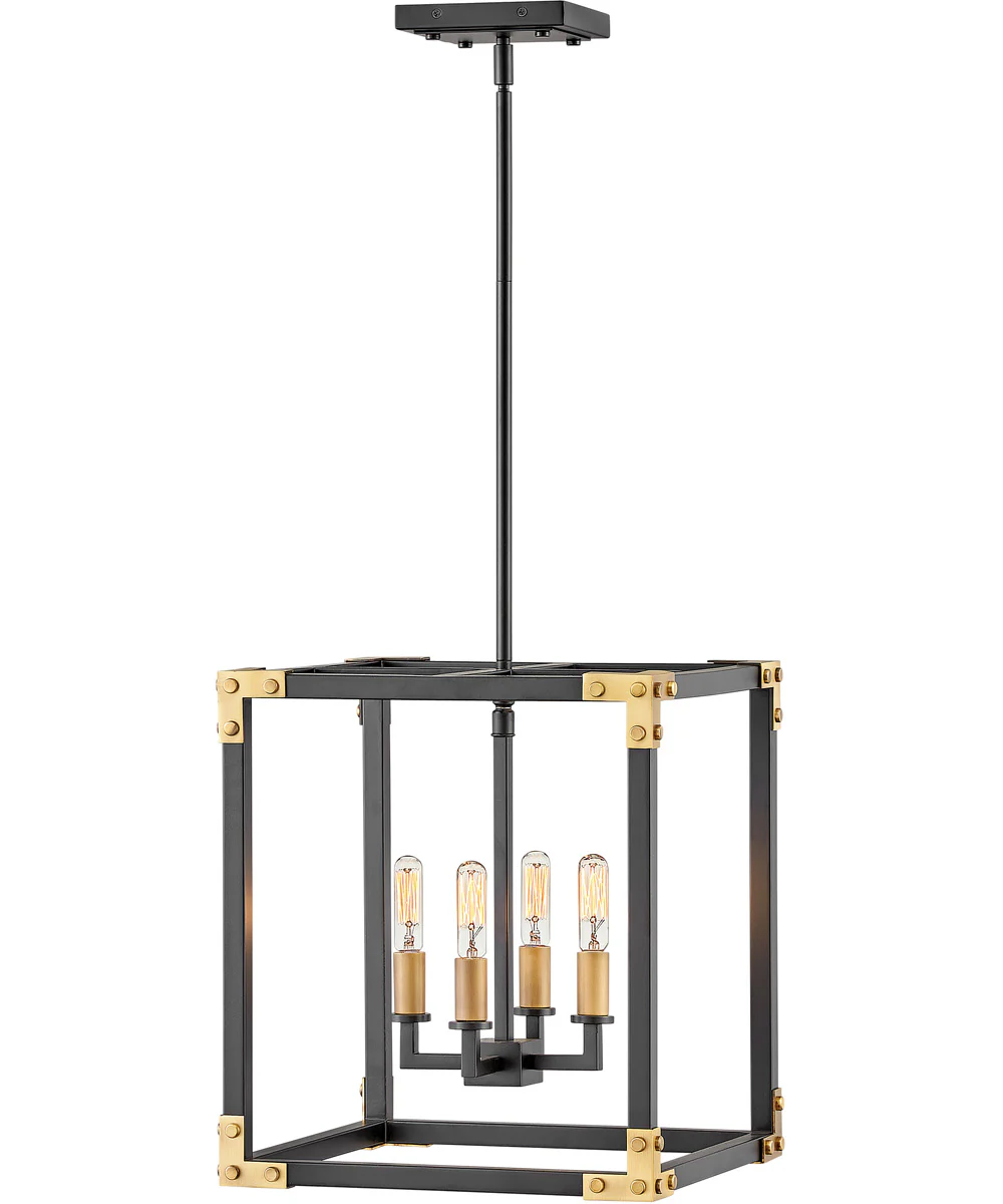 Louis 4-Light Medium Open Frame in Satin Black