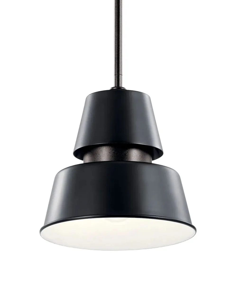 Lozano 9"W 1-Light Black Finish Metal Cone Shade Indoor/Outdoor Pendant Light by Kichler - Image 4
