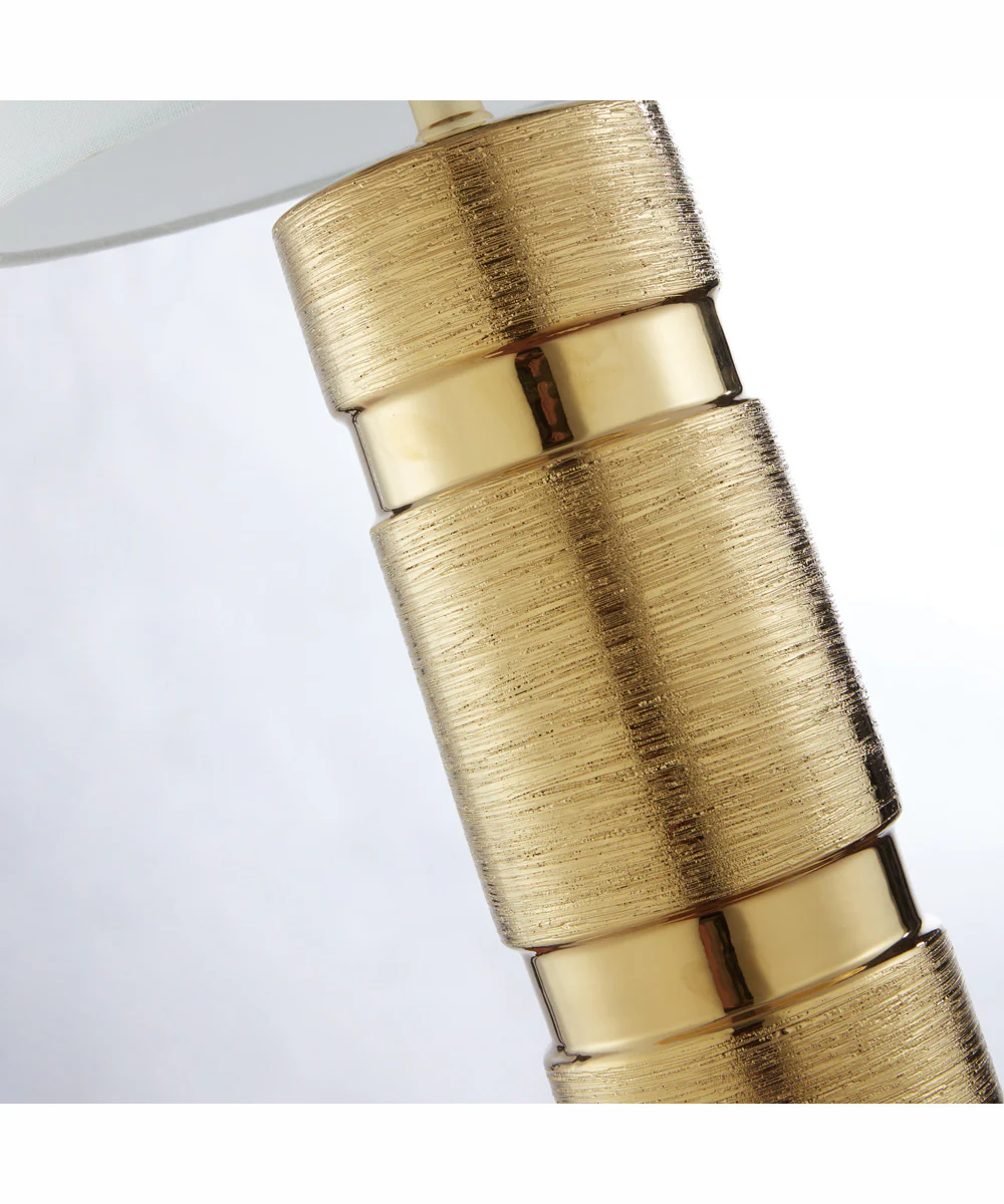 Lucano 2-Light 2 Pack-Table Lamp Gold/White Linen Shade - Image 2