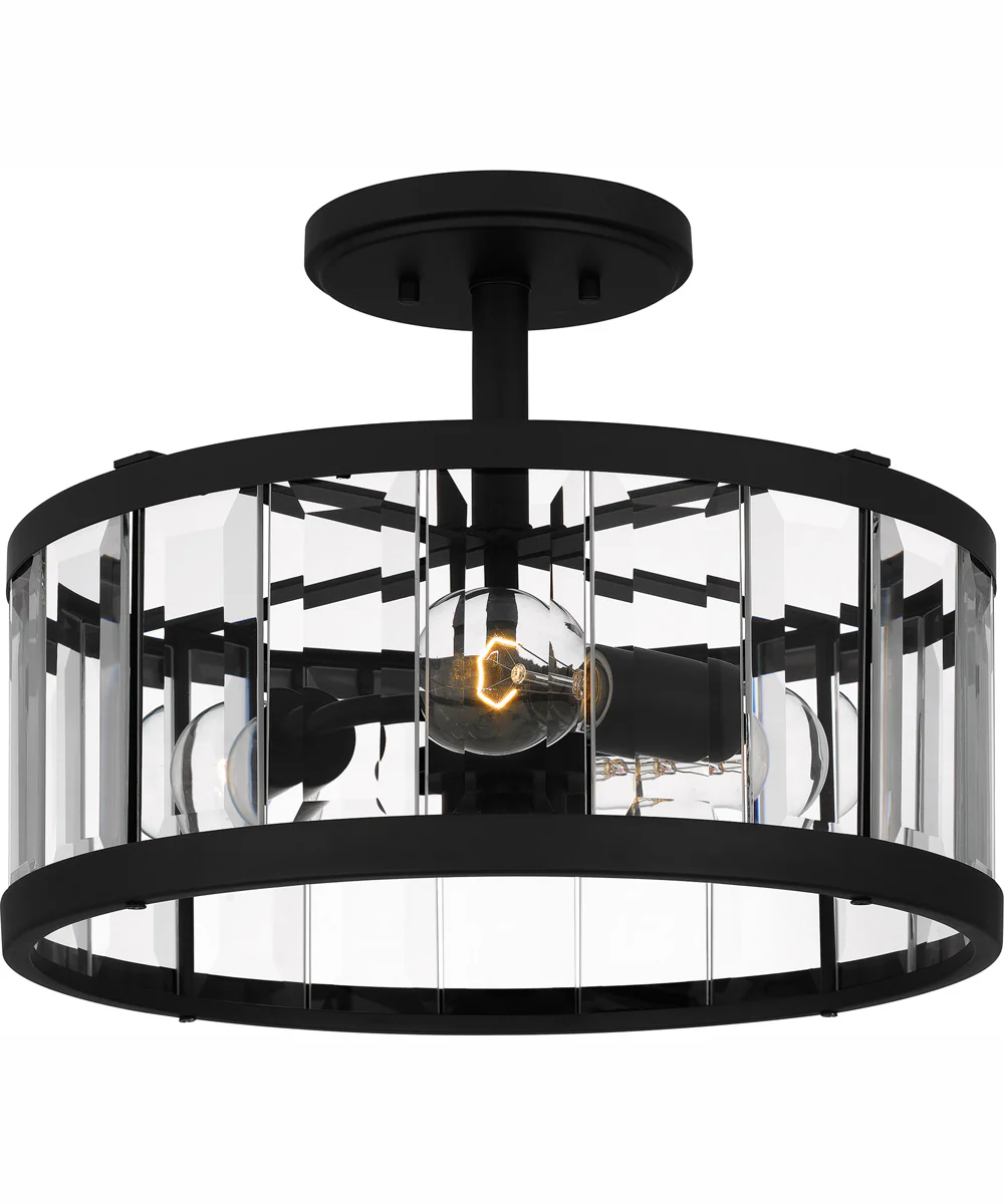 Lucia Medium 3-light Semi Flush Mount Matte Black - Image 2