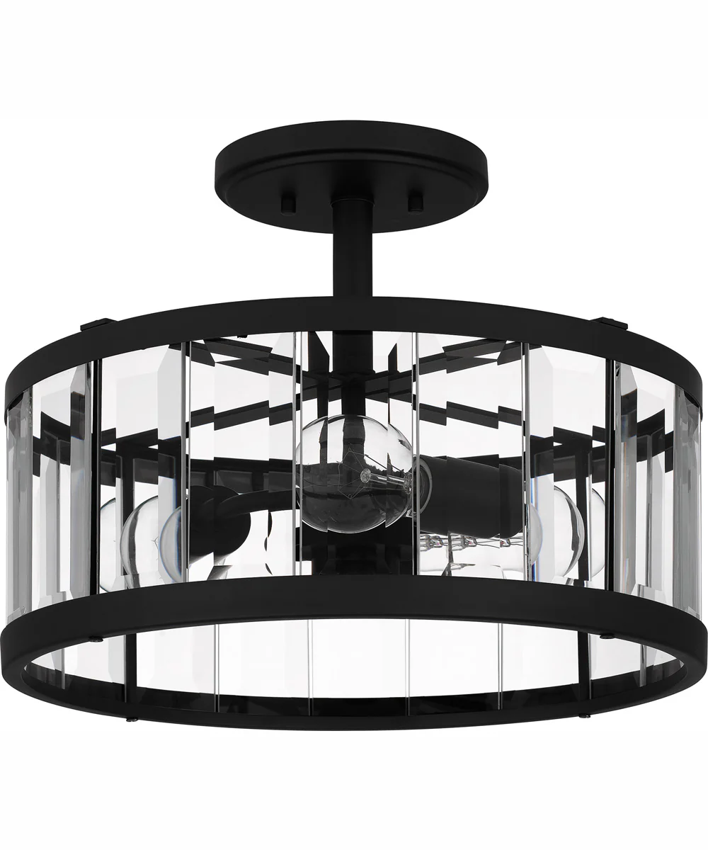 Lucia Medium 3-light Semi Flush Mount Matte Black - Image 3
