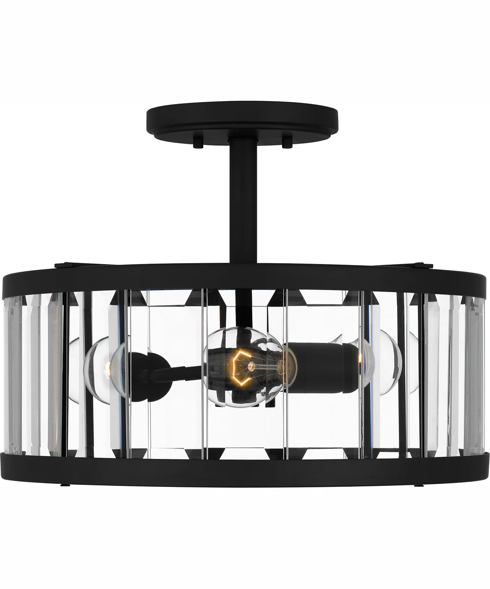 Lucia Medium 3-light Semi Flush Mount Matte Black - Image 4