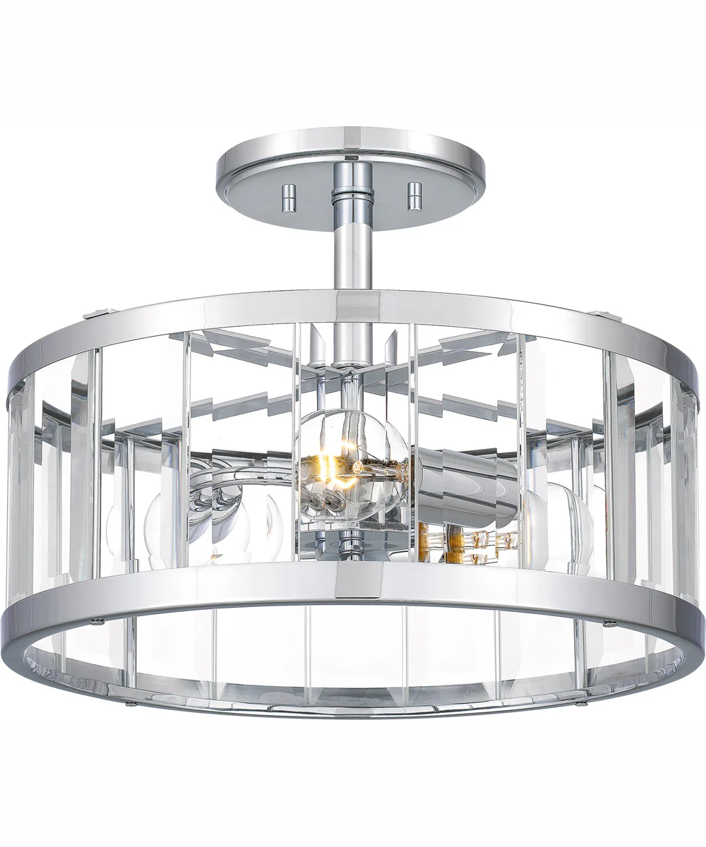 Lucia Medium 3-light Semi Flush Mount Polished Chrome - Image 2