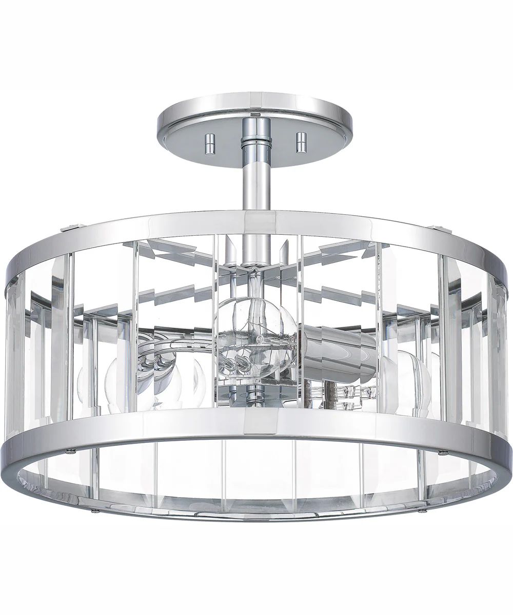 Lucia Medium 3-light Semi Flush Mount Polished Chrome - Image 3