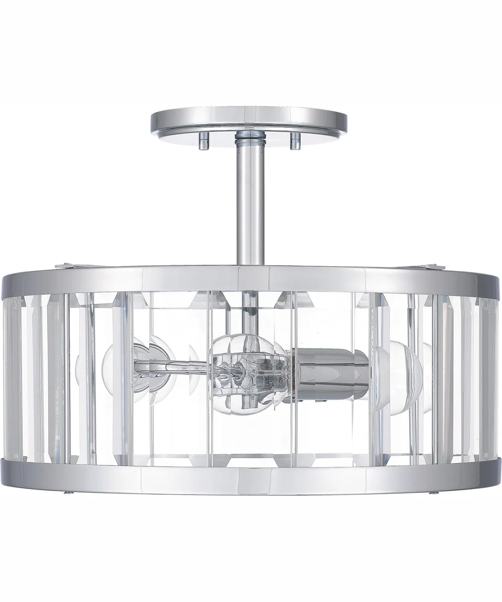 Lucia Medium 3-light Semi Flush Mount Polished Chrome - Image 4