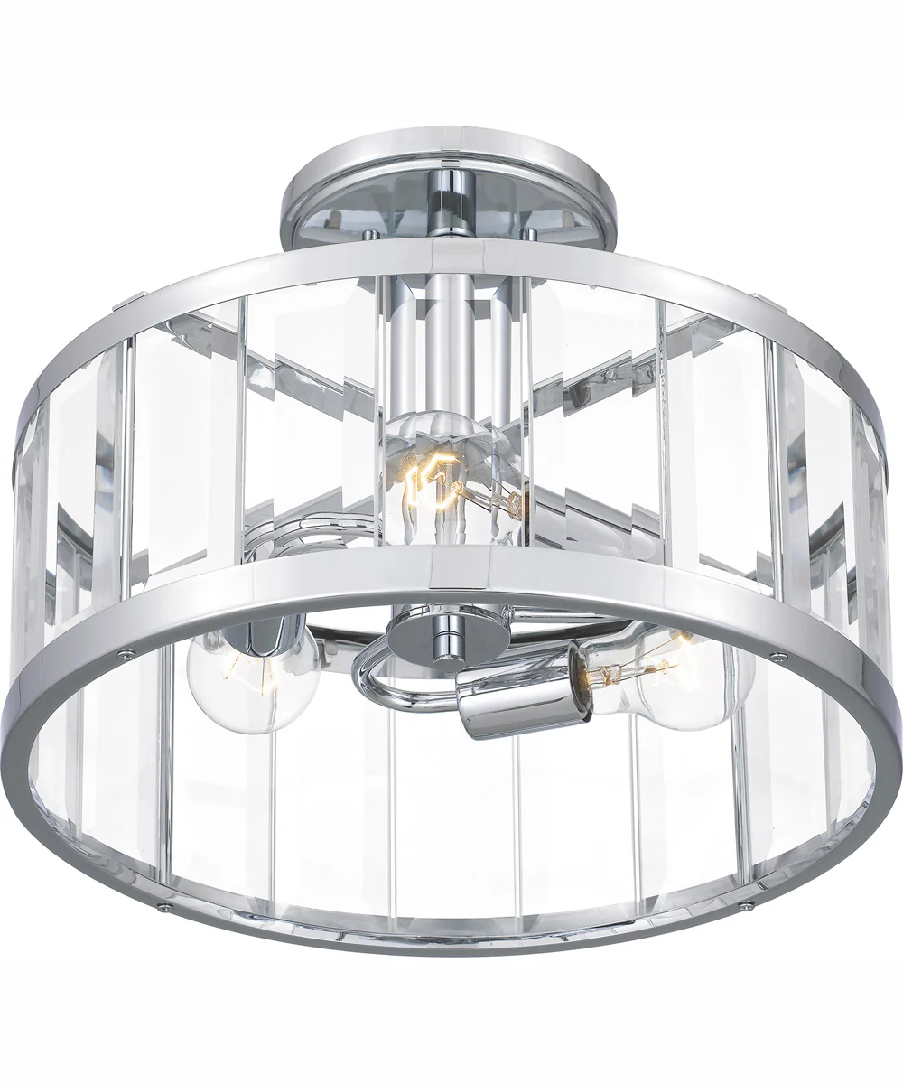 Lucia Medium 3-light Semi Flush Mount Polished Chrome - Image 5